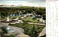 Panorama Of The Public Garden Boston, MA Postcard Postcard