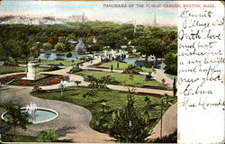 Panorama Of The Public Garden Boston, MA Postcard Postcard