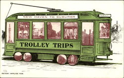 New Haven To Suburbs Trolley Trips Connecticut Postcard Postcard