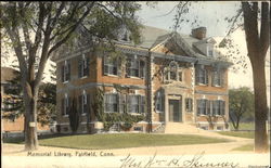 Memorial Library Fairfield, CT Postcard Postcard