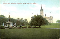 Capitol And Fountain, Bushnell Park Postcard