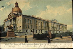 State House And Hooker Monument Postcard