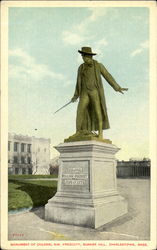 Monument Of Colonel Wm. Prescott, Bunker Hill Charlestown, MA Postcard Postcard