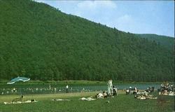 Beach Area At George B. Stevenson Dam, State Route 872 Sinnamahoning, PA Postcard Postcard