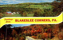 Greetings From Blakeslee Corners Postcard