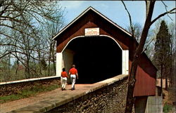 Frankenfield Covered Bridge Erwinna, PA Postcard Postcard