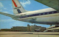 United Airlines Jet And Greater, Pittsburgh Airport Pennsylvania Postcard Postcard