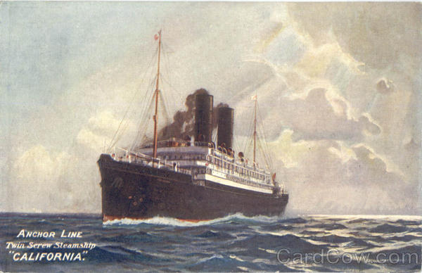 Anchor Line Twin Screw Steamship California Boats, Ships