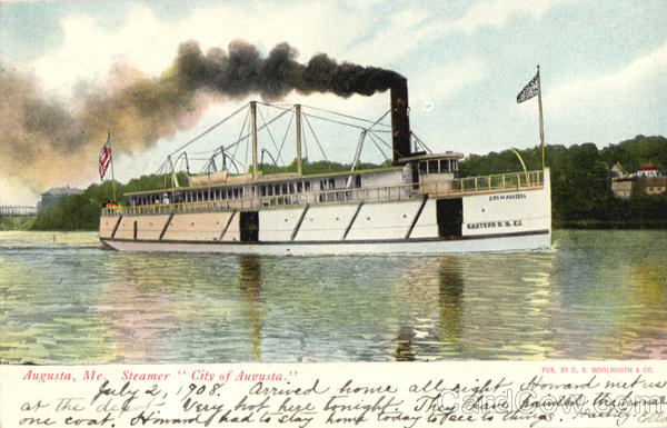 Steamer City of Augusta Maine Boats, Ships