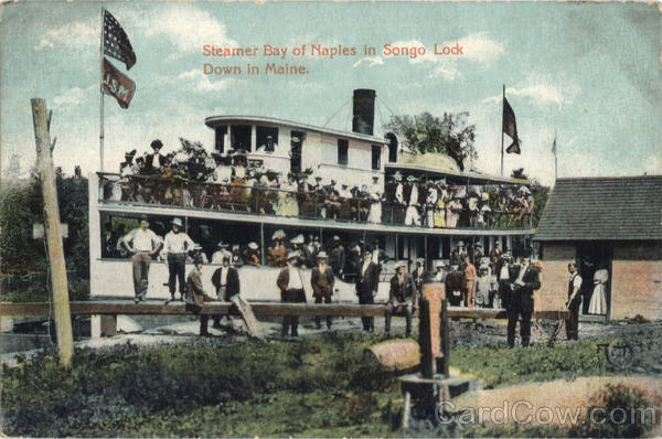 Steamer Bay of Naples in Songo Lock, Down in Maine