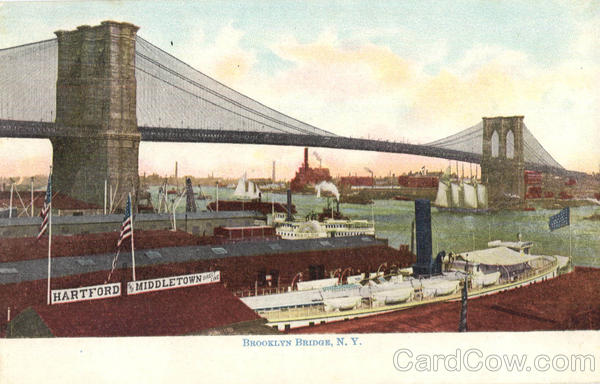 Brooklyn Bridge, SS Harlem New York City Boats, Ships