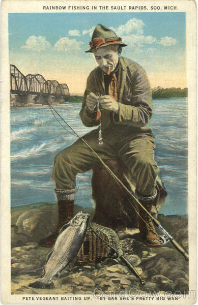 Fishing: Rainbow Fishing in the Sault Rapids Soo Michigan