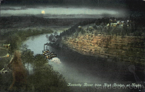 Kentucky River from High Bridge, at Night