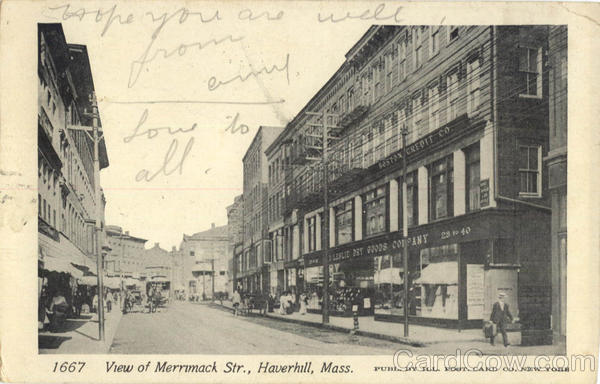 View of Merrimack Str. Haverhill Massachusetts