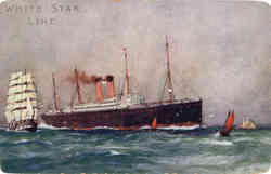 White Star Line Adriatic at Sea Postcard