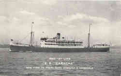 Red D Line S.S. Caracas Postcard