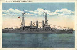 USS Battleship Connecticut Postcard