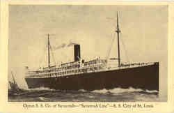 Ocean SS Co Savannah Line SS City of St. Louis Boats, Ships Postcard Postcard