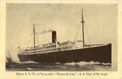 Ocean SS Co Savannah Line SS City of St. Louis Postcard