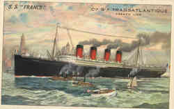 S.S. France Cie Gle Transatlantique French Line Postcard