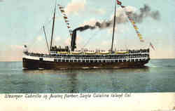 Steamer Cabrillo in Avalon Harbor Postcard
