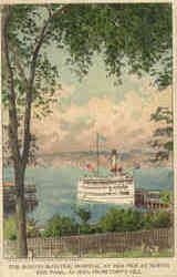 Boston Floating Hospital at North End Park from Copp's Hill Boats, Ships Postcard Postcard
