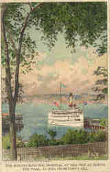 Boston Floating Hospital at North End Park from Copp's Hill Postcard