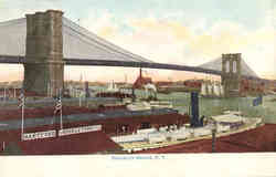 Brooklyn Bridge, SS Harlem New York City, NY Boats, Ships Postcard Postcard