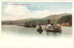 Towing on Hudson River SS General McDonald Postcard