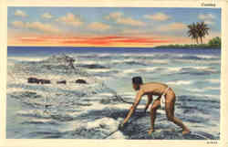 Fishing: Casting Postcard