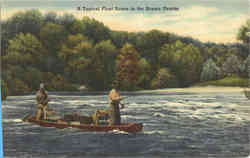 Fishing: A Typical Float Scene in the Scenic Ozarks Postcard