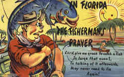 Fishing: In Florida the Fishermans Prayer Postcard Postcard