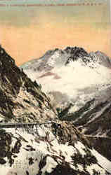 Sawtooth Mountains, Tunnel of W. P. & Y. Ry Alaska Postcard 