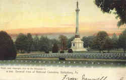 General view of National Cemetery Gettysburg, PA Postcard Postcard