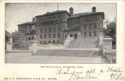 The High School Fitchburg, MA Postcard Postcard