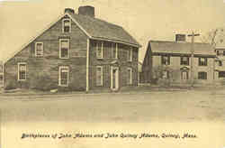 Birthplaces of John Adams and John Quincy Adams Postcard
