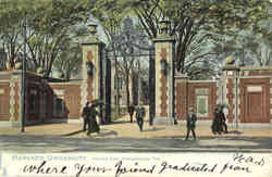 Harvard University, Harvard Gate Postcard