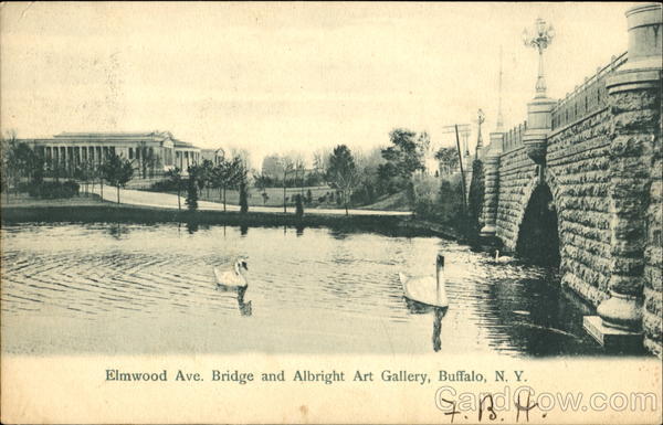 Elmwood Ave Bridge And Albright Art Gallery Buffalo New York
