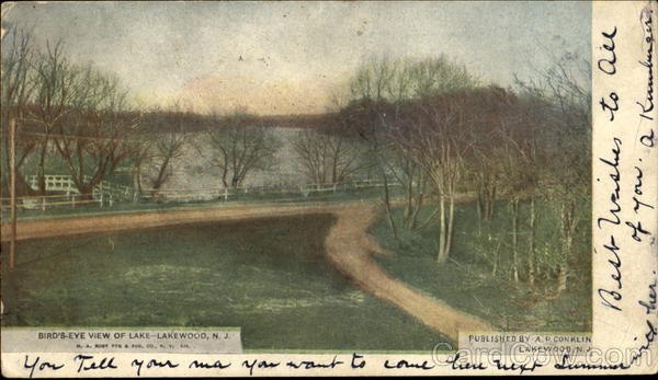 Bird's Eye View Of Lake Lakewood New Jersey