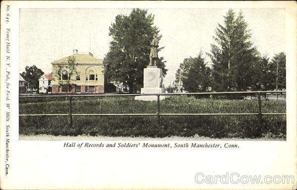 Hall Of Records And Soldiers Monument South Manchester Connecticut