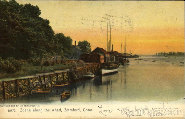 Scene Along The Wharf Stamford Connecticut