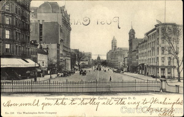 Pennsylvania Ave. Looking Toward The Capitol Washington District of Columbia