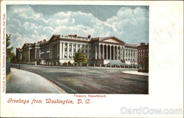 Greetings From Washington Treasury Department District of Columbia