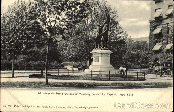 Statues Of Washington And La Fayette, Morningside Park New York