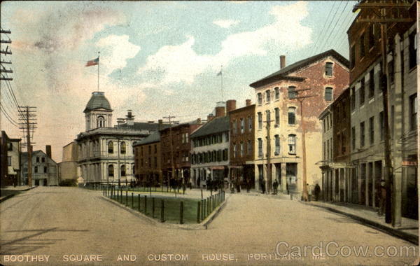 Boothby Square And Custom House Portland Maine