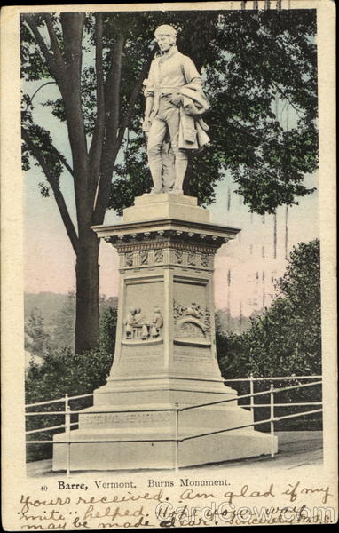Burns Monument Barre Vermont
