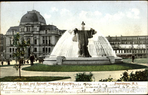 City Hall And Bajnotti Memorial Fountain Providence Rhode Island