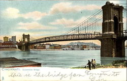 Suspension Bridge Cincinnati, OH Postcard Postcard