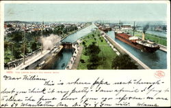 The Locks Sault Ste Sault Ste. Marie, MI Postcard Postcard