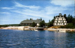 Lighthouse And Clipper, Casco Bay Postcard